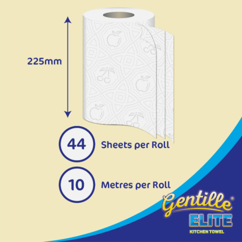 (45 Rolls) Kitchen Roll Gentille Elite 3pk | 3ply Strong 2