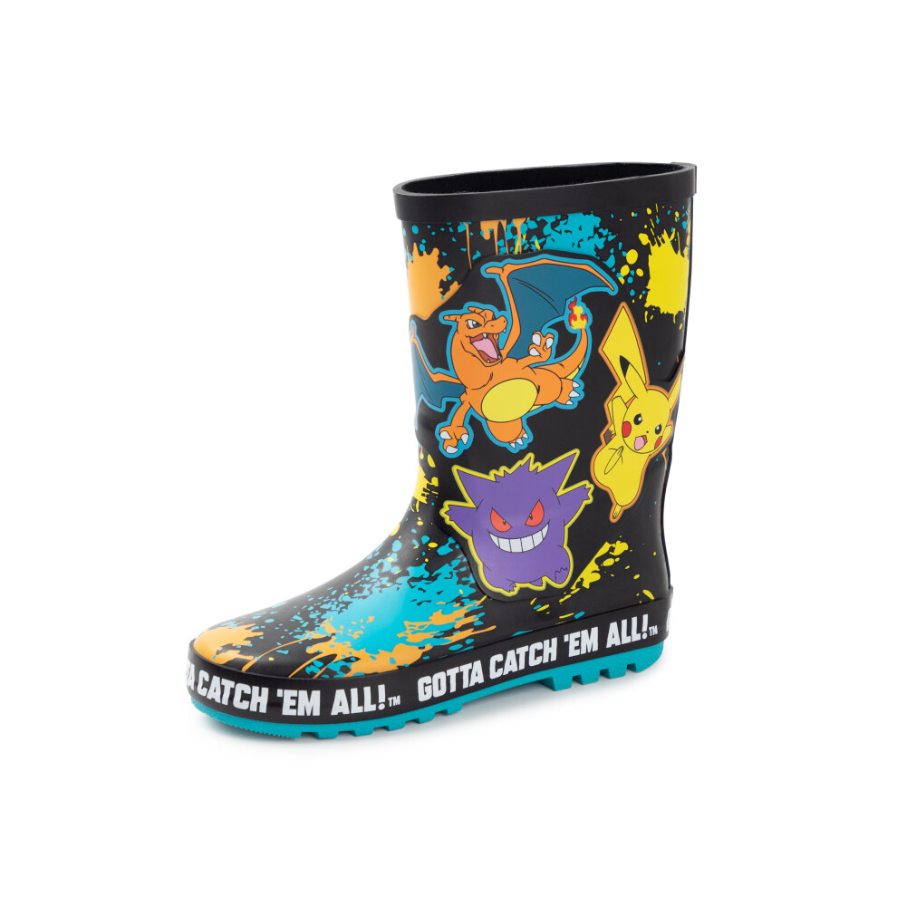 (11 UK Child) Pokemon Wellington Boots without Handles (Boys Multicoloured)