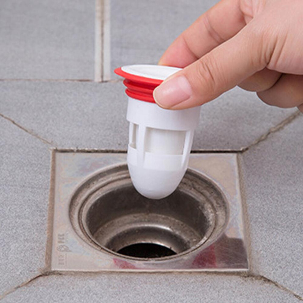 (White, 1Pc) Anti-Odor Rubber Floor Drain Shower Drainer For Bathroom No Filter 8107441077539