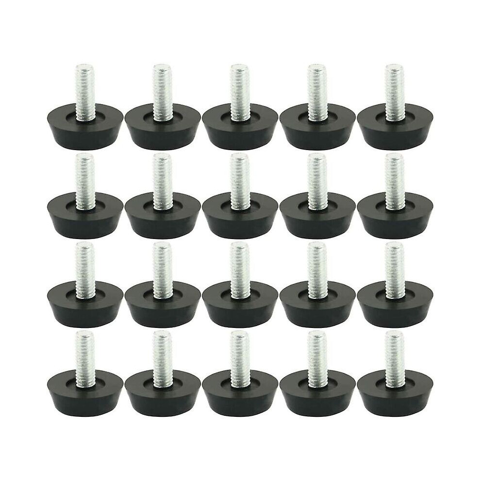 20Pcs Furniture Leveling Feet Adjustable Feet Furniture Glider Leg Table Chair Base Floor Protector Screw Glides 22Mm X M6 X 20Mm 8107441081987