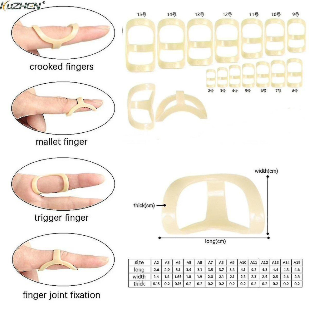 (N1) 14pcs Finger Splint Fixed Ring Adjustable Broken Finger Joint Stabilizer Finger Splint Protector Straightening Arthritis