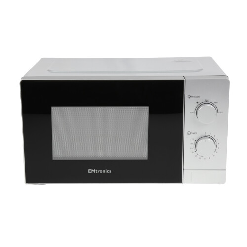 EMtronics EMtronics 20L Silver Microwave 700W with Defrost - Handle-Less, Push-Button Door, 35-Min Timer & Dishwasher-Safe Turntable 2