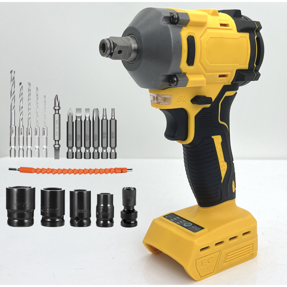3IN1 Brushless Impact Wrench Driver 1/2"700Nm Naked-Dewalt Compatible