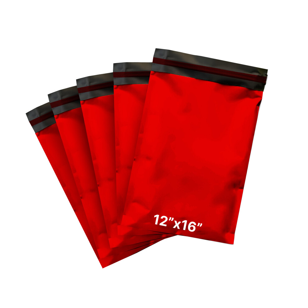 (12 x 16 Inch, 5) Red Mailing Bags All Sizes Poly Postage Large Strong Self Seal Plastic Postal