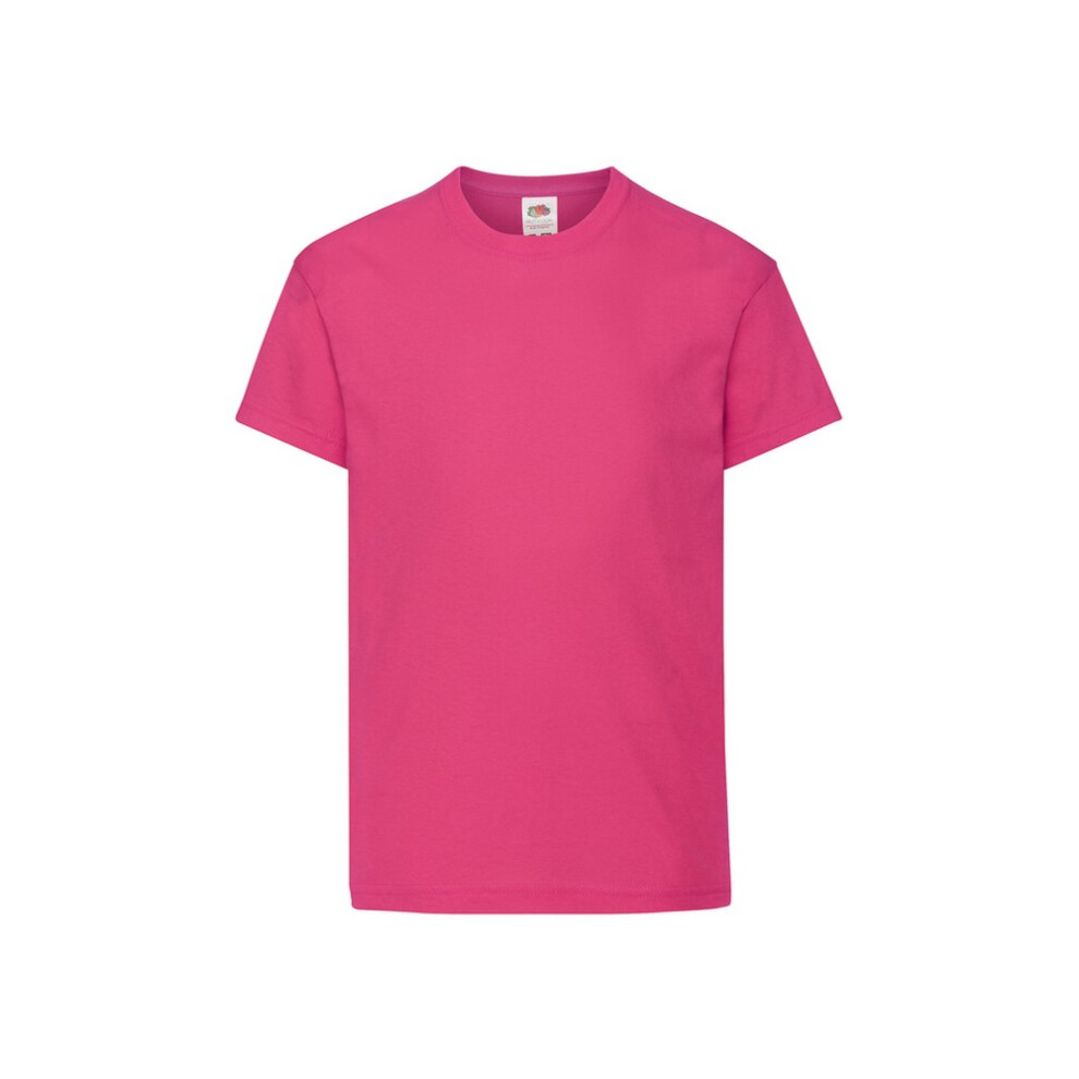 (3-4 Years, Fuchsia) Fruit of the Loom Childrens/Kids Original T-Shirt