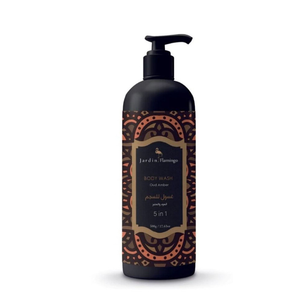 Jardin Flamingo Body Wash Oud & Amber Shower Gel 500ml | Gentle Body Cleanser |Nourishing, Moisturizing Formula For Soft Skin |Exotic Fragrance-image-OPC-PFVPZ6Y-NEW