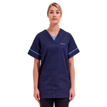 (L) Unisex Navy Blue Poly Cotton Smart Scrub Tunic