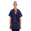 (L) Unisex Navy Blue Poly Cotton Smart Scrub Tunic 5