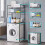 Living And Home (Black) 3-Tier Over Toilet Storage Shelves Bathroom Rack 3