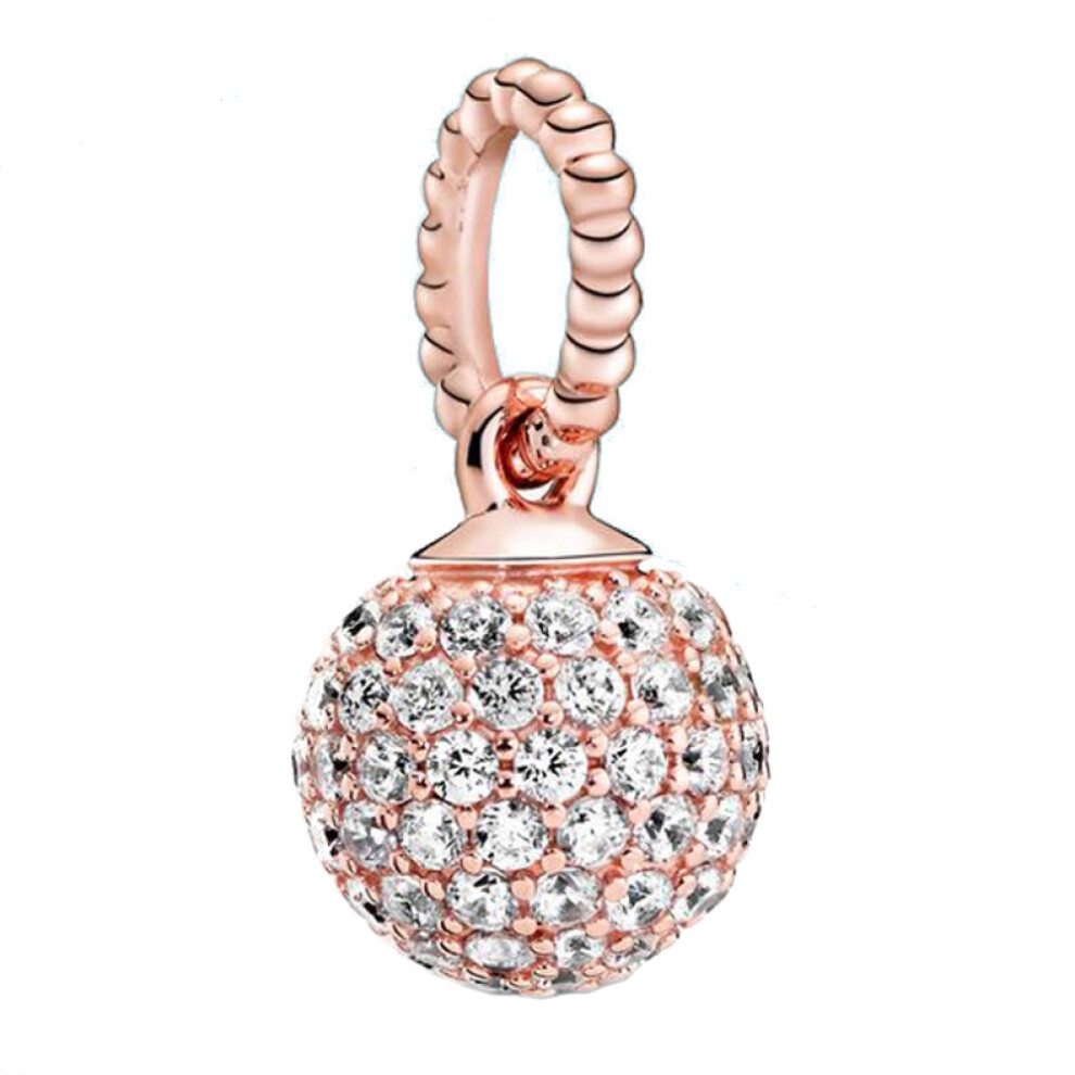 (B155RG) New Good Sale Pink Rose Gold Plated Best Mother Glowworm Love Key Pig Charms Beads Fit Original Pandora Bracelet DIY Fashion Woman Jewelry