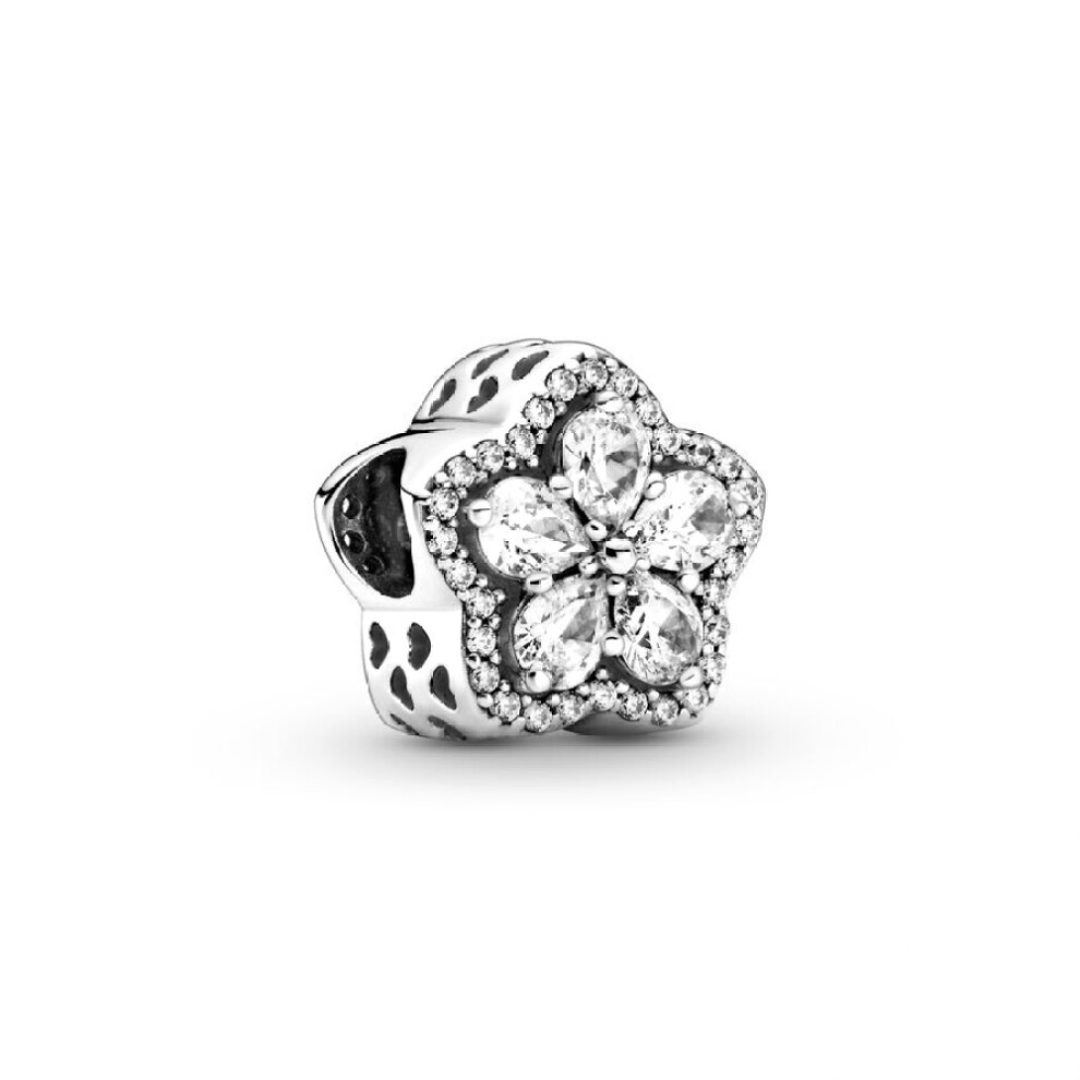 (SS192) New Fine Clear Sparkle Hearts,Spacer Pavé Cilp Charms Beads Plated Fit Original Pandora 925 Sterling Silver Bracelet DIY Jewelry