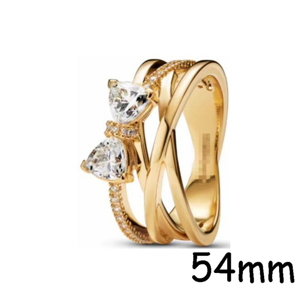(18) 2024 Hot Pop Original Pandora Jewelry Shimmer Butterfly Crystal Cuban Chain Ring Stylish exquisite 925 jewelry