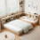 (4ft6 Double Bed 135x190cm) Storage Multifunctional  Bed Frame, MDF, White Oak 1