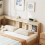 (4ft6 Double Bed 135x190cm) Storage Multifunctional  Bed Frame, MDF, White Oak 7