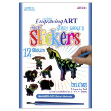Safari Animals Rainbow Stickers Foil Engraving Craft Kit