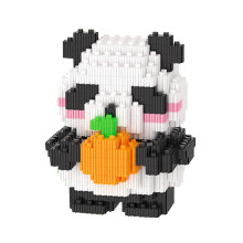 Micro Building Blocks Toy Panda Hugging Orange Miniature Bricks Cute Animal Building Blocks Sets Toy Panda with Orange