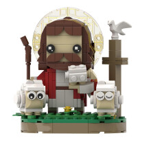 Easter Shepherd God Figures Bible Story Toys Building Blocks Jesus Sheep Set,100% New