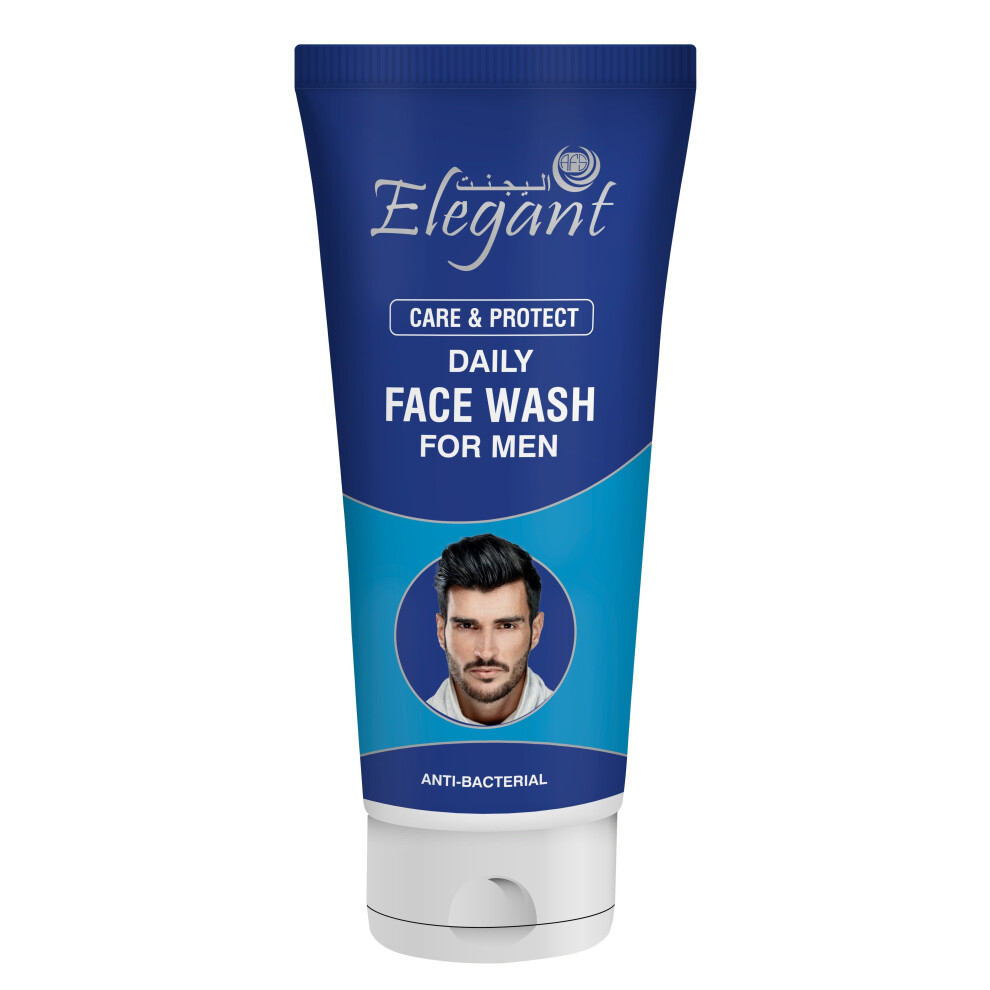 Elegant Daily Face Wash for Men | Care & Protect with Antibacterial Facial Cleanser, Deep Cleansing, Removes Dirt & Oil,150g
