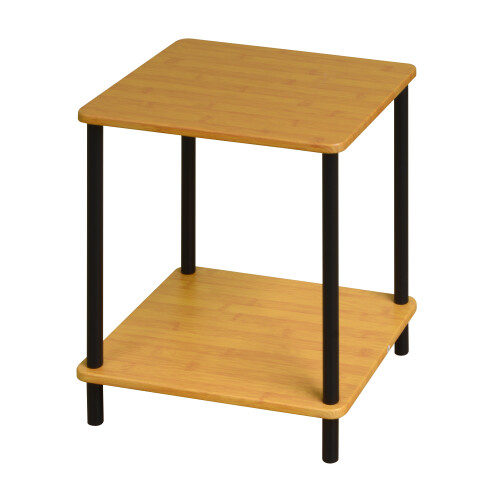 Spot On Dealz Small Side Table Bamboo Finish Bedside Table 2 Tier Occasional Tables 2