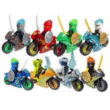 8PCS Phantom Ninja Motorbike Building Block Figure Toys