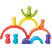 Arch Stacking Blocks Toy Wooden Early Educational Colorful Stacking Building Blocks for Children