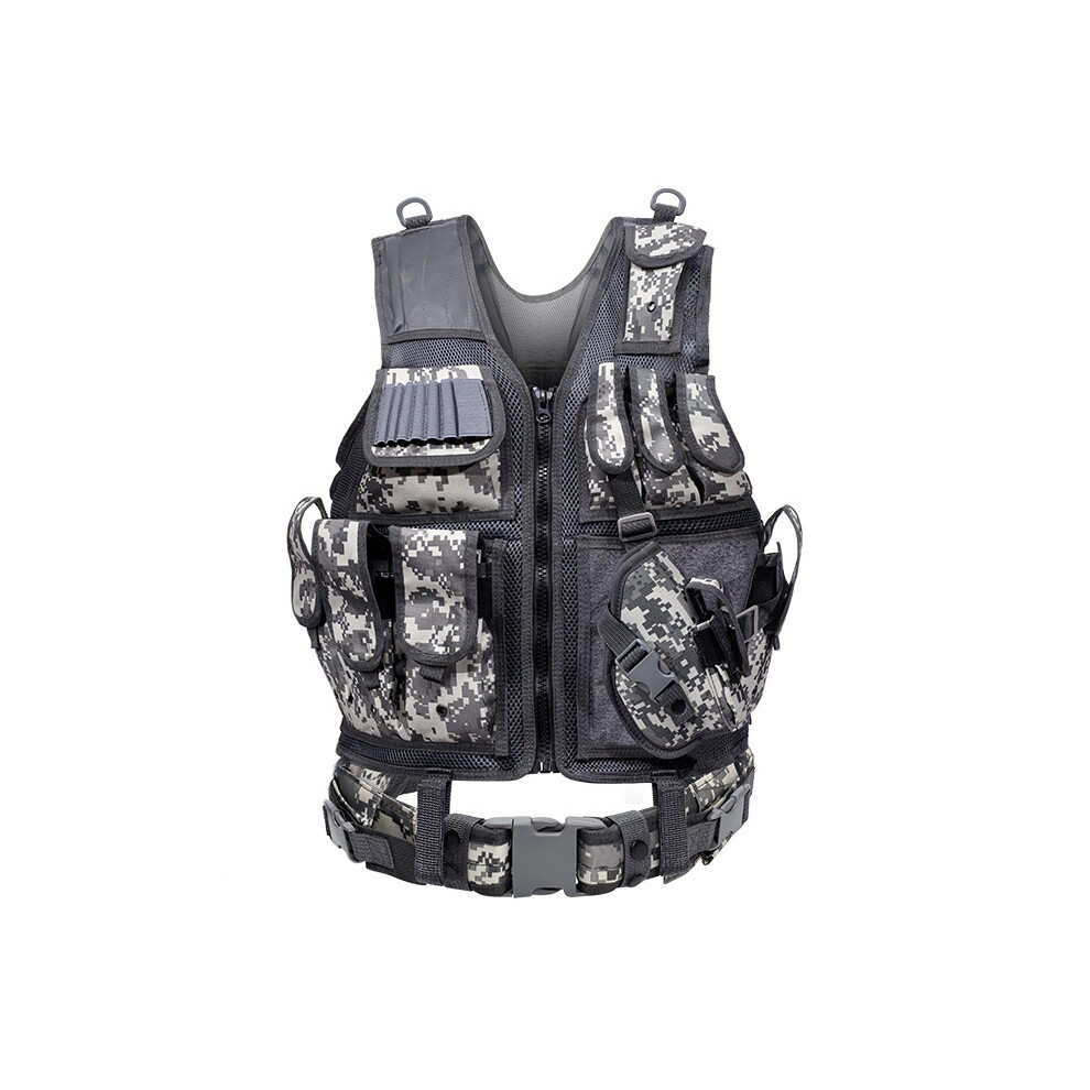 (ACU) Outdoor Tactical  Breathable Anti-Stab Mesh Vest Military Protective Gear with Adjustable Fit