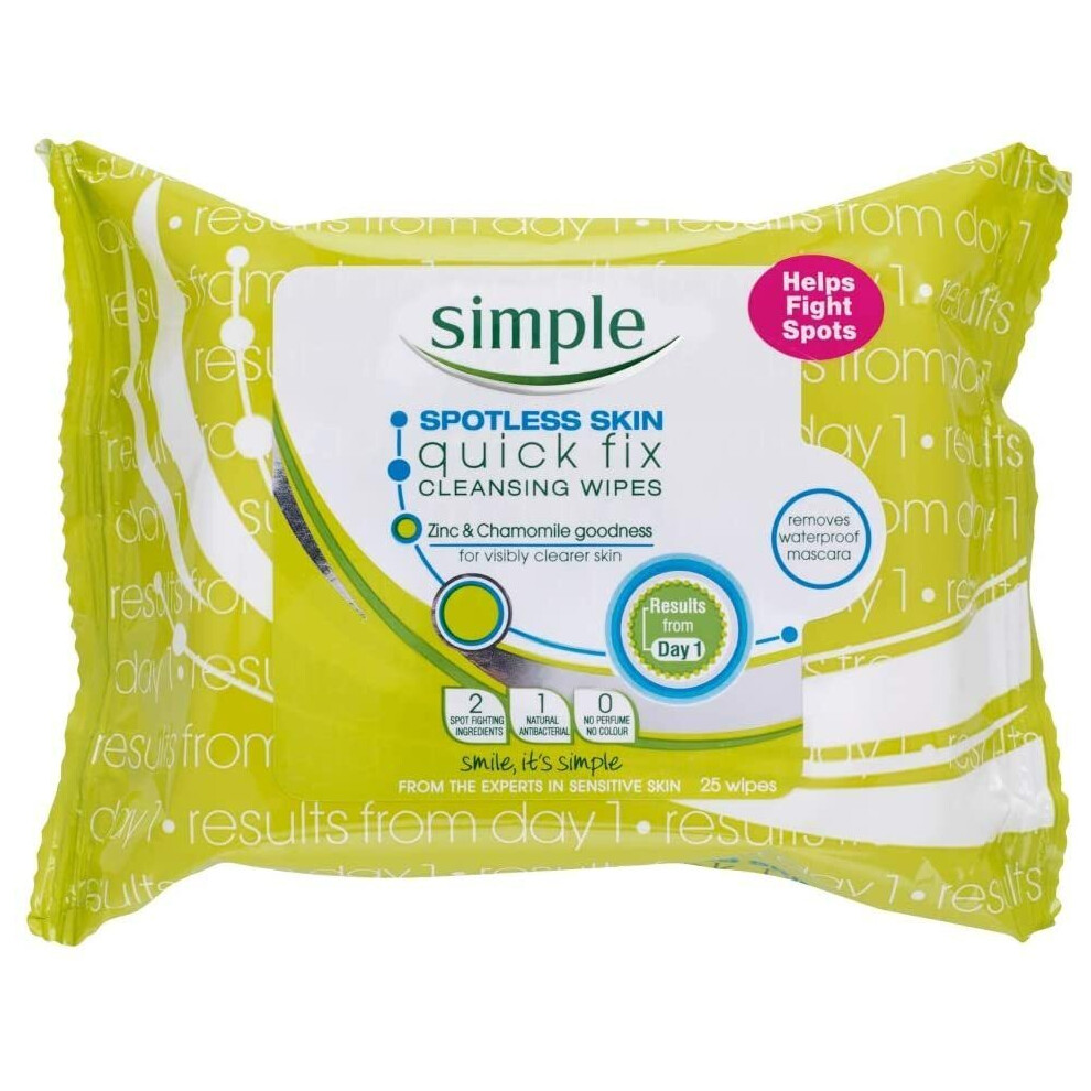 Simple Pk25 Spotless Skin Quick Fix Cleansing Wipes