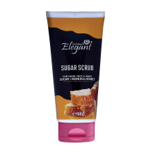 Elegant Nourishing Sugar Scrub |Sugar + Manuka Honey Infused |Exfoliates & Hydrates for Smooth & Clear Skin, Deep Cleansing Formula 150g