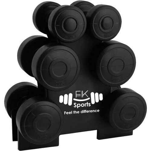 Dumbbell Weights Set with Stand Rack Aerobics Gym Class Workout 2