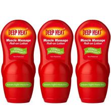 Deep Heat Muscle Massage Roll-on Lotion, 3 x 50ml