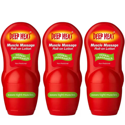 Phoenix Deep Heat Muscle Massage Roll-on Lotion, 3 x 50ml