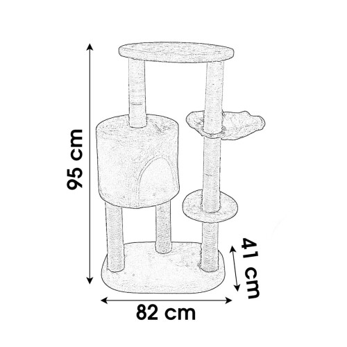 (Large Cat Tree Scratching Post) Cat Tree Scratching Post Kitten Scratcher Pole Bed Toy Climbing Activity Centre 2