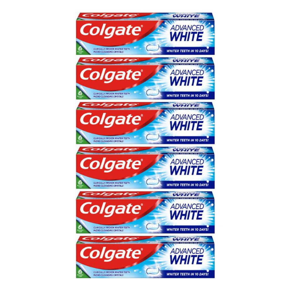 Colgate White Advanced Toothpaste, 6 X 125Ml