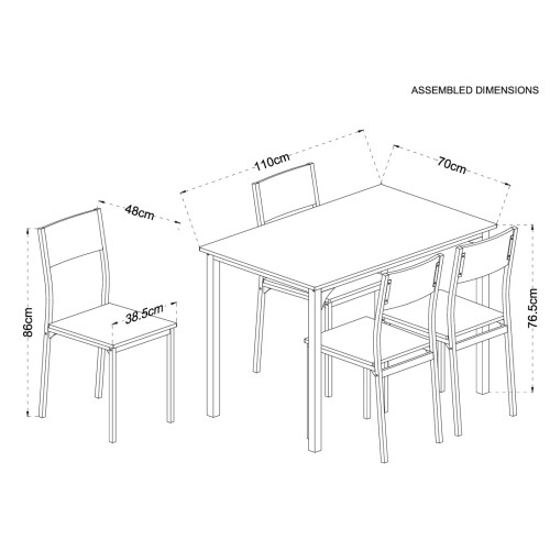 Spot On Dealz 5-Piece Dining Set Table and Chairs Modern Dining Furniture 1