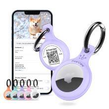 (Mauve) PawView AirTag Holder & AirTag Keyring