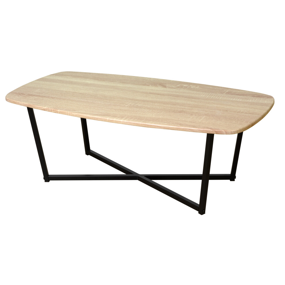 Coffee Table MDF Top Metal Legs Modern Design Durable Furniture