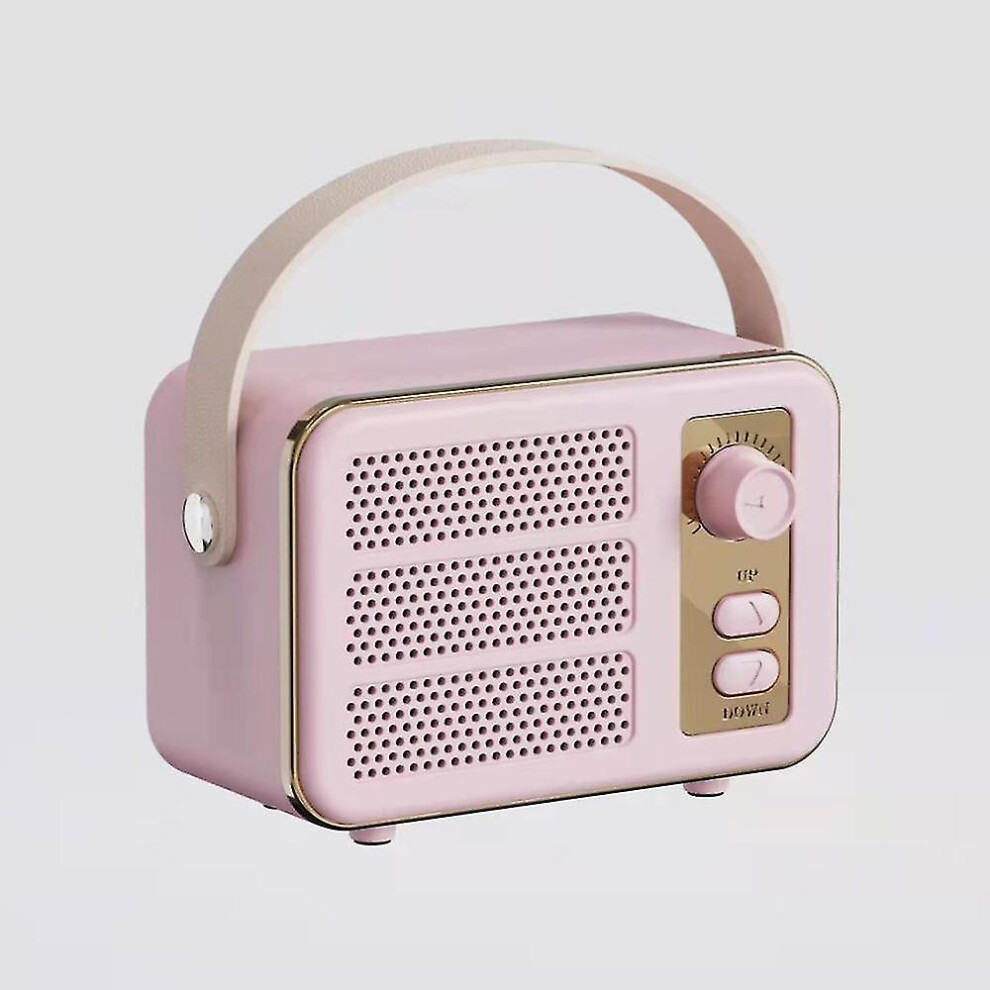 (Pink) Retro Portable Bluetooth Stereo Speaker, Enhanced Bass Retro Wireless Vintage Speaker With Tf Card Slot,cute Old Fashion Style Accessories Aest-image-OPC-PFVQ7FK-NEW