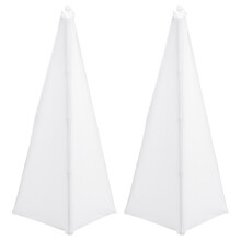 (White 2pcs) 2pcs Polyester Cloth Speaker Holder Cover Portable Speaker Stand Two-sided Cover