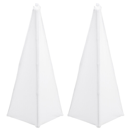 (White 2pcs) 2pcs Polyester Cloth Speaker Holder Cover Portable Speaker Stand Two-sided Cover