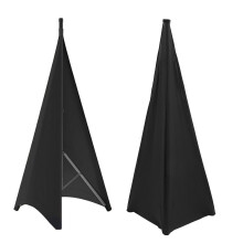 (Black 2pcs) 2pcs Polyester Cloth Speaker Holder Cover Portable Speaker Stand Two-sided Cover