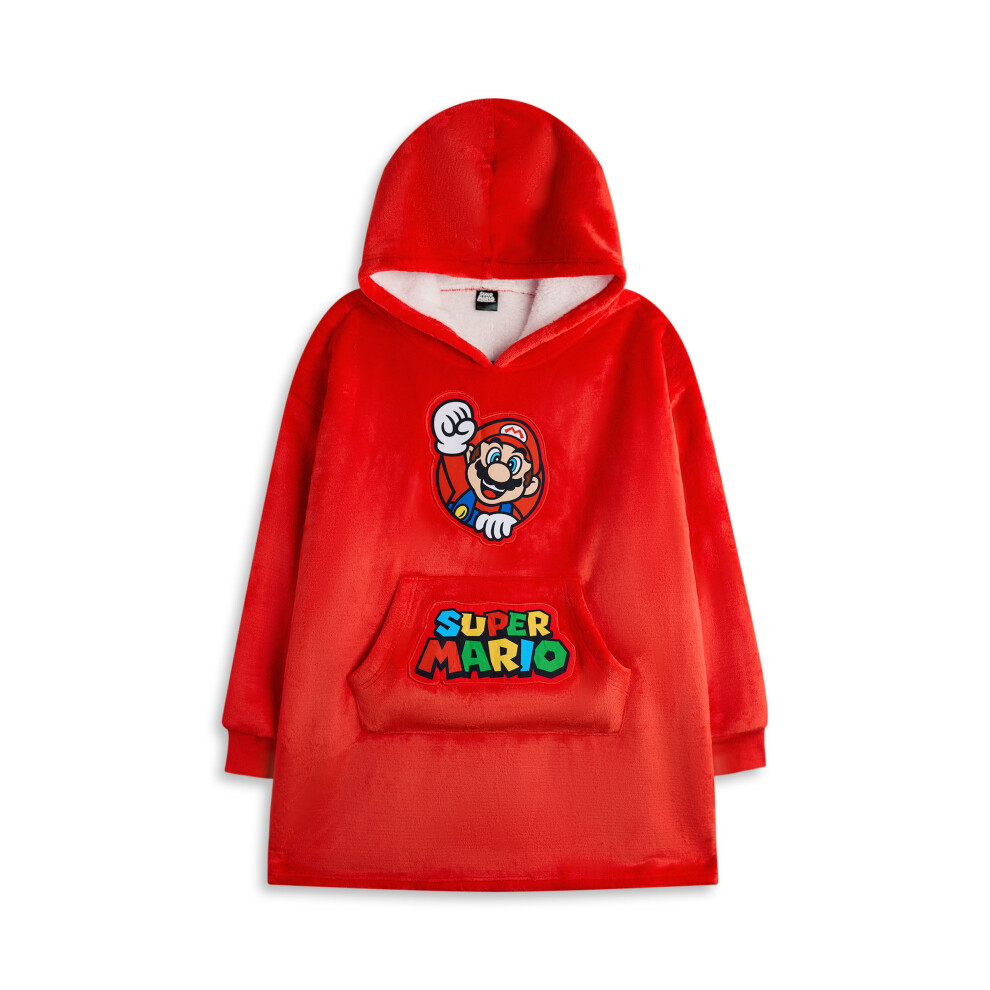 (9-13 Years) Nintendo Blanket Hoodie (Boys Red)