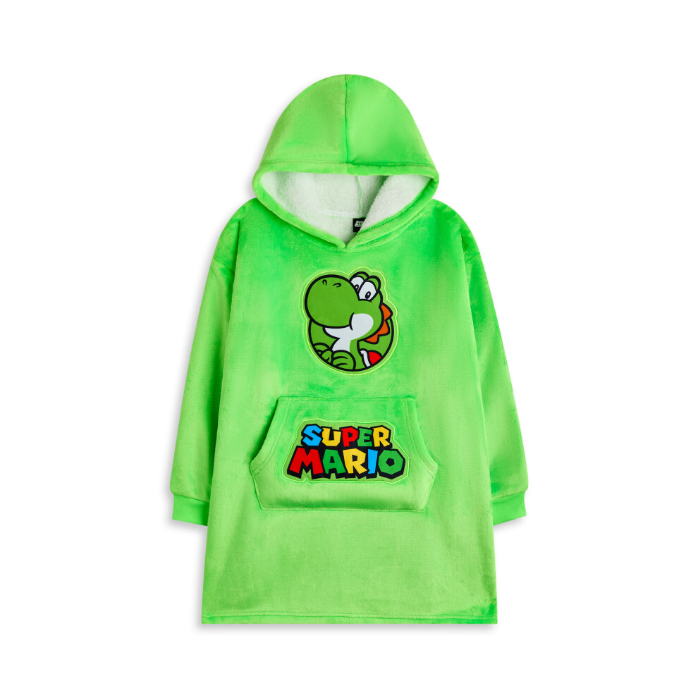 (9-13 Years) Nintendo Blanket Hoodie (Unisex Kids Green)