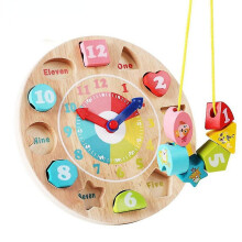 Baby Wooden Clock Building Blocks Set Fun Building Blocks Children's Educational Learning Toys Number/shape/color Cognitive Educational Children's Toy