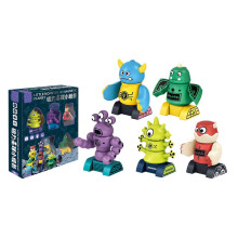 (Five monster costumes) Magnetic Stacking Robots Toy Kids Stacking Building Blocks Set for Boys Girls