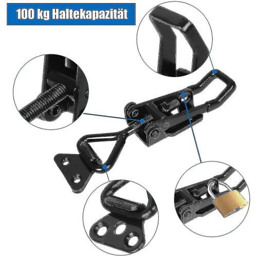 7-piece tension lock, adjustable toggle clamp, lever lock, quick release, rustproof metal side wall lock 1