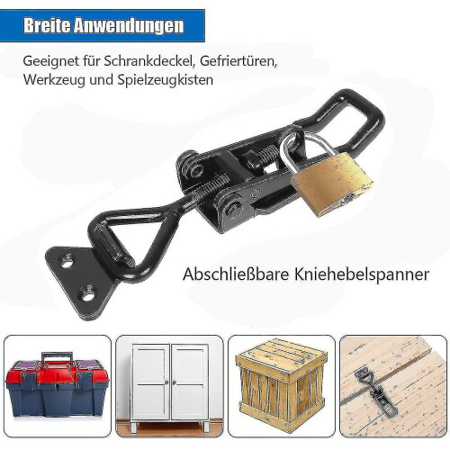 7-piece tension lock, adjustable toggle clamp, lever lock, quick release, rustproof metal side wall lock 2