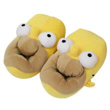 Winter cartoon cartoon plush slippers Simpson ugly cute weird home cotton shoes warm package heel slippers couple
