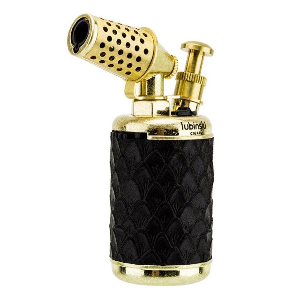 Yeuligo Black (Black) Cigar Lighter Double Direct Punch Multi-Function Cigarette Holder Measuring Belt Tapper Lighter