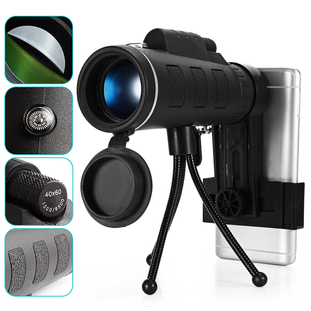 Hd Ajustable Waterproof 40X60 Zoom Optical Lens Monocular Telescope With Holder For Outdoor Camping Traveling 652608648728