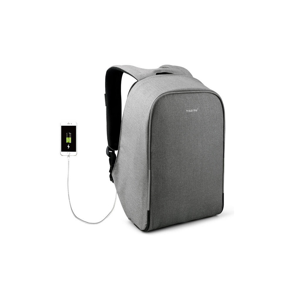 Tigernu 15.6 Inch Anti Theft Laptop Bag With Rain Cover Casual Hard Shell Business Unisex Backpack Grey 6900381082012